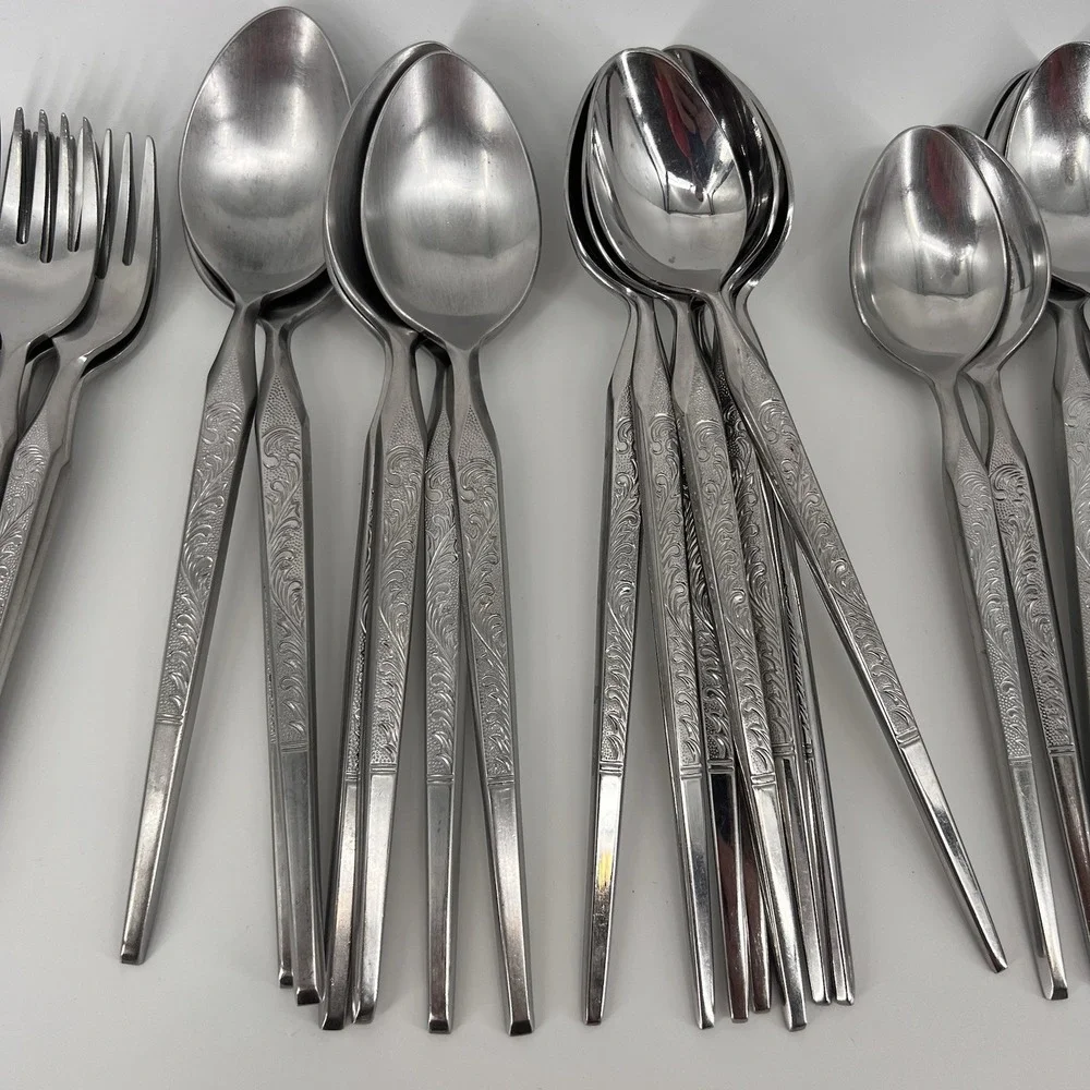 63 Piece WINTHROP W.M. Dalton Stainless Japan‎ Flatware Including Serving Pieces